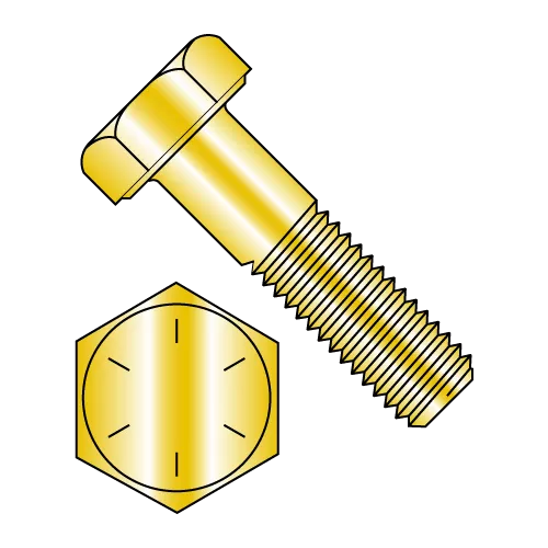 3/8-16X1 1/2 Hex Cap Bolts - Grade 8 - Zinc Yellow