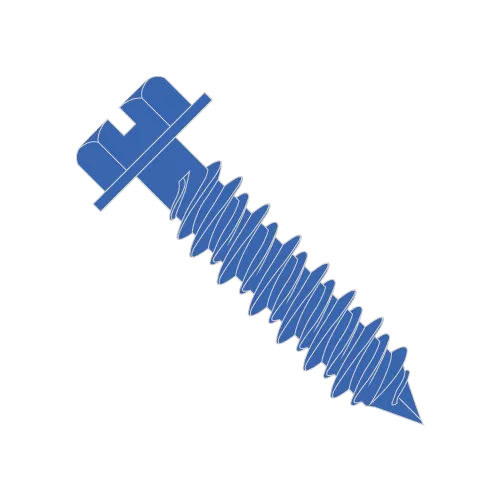 Slotted - Hex Washer Head - Concrete Screw  - Blue Perma Seal With Drill Bit 