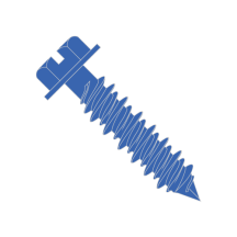 1/4X5 Slotted - Hex Washer Head - Concrete Screw  - Blue Perma Seal With Drill Bit