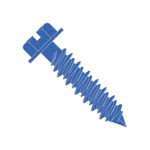 Slotted - Hex Washer Head - Concrete Screw  - Blue Perma Seal With Drill Bit 