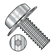 6-32X3/8 6 Lobe - Pan - Conical Washer - SEMs - 18-8 Stainless Screw - 410 Stainless Washer