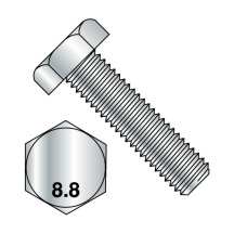 M10X10 DIN 933 - Hex Cap Bolts - Full Thread - Class 8.8 - Zinc