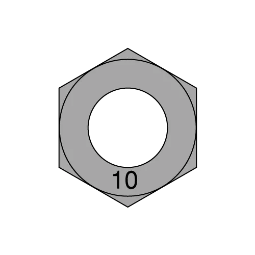 DIN 934 - Metric Hex Nuts - Class 10 - Style 1 - Plain Finish