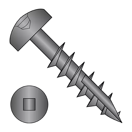 Pan - Square Recess with #7 Head & Type-17 Point - Face Framing Screws - Coarse Thread - Black Oxide