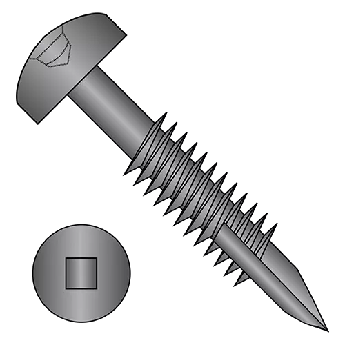 Pan - Square Recess with #7 Head & Type-17 Point - Face Framing Screws - Fine Thread - Black Oxide