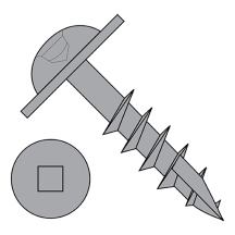 Round Washer - Square Recess - Type 17 Point - Pocket Hole - Face Framing Screws - Coarse Thread - Plain
