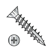 8-11X3/4 Phillips - Flat With Nibs - Wood Screws - #17 Point - 18-8 Stainless - Fully Threaded