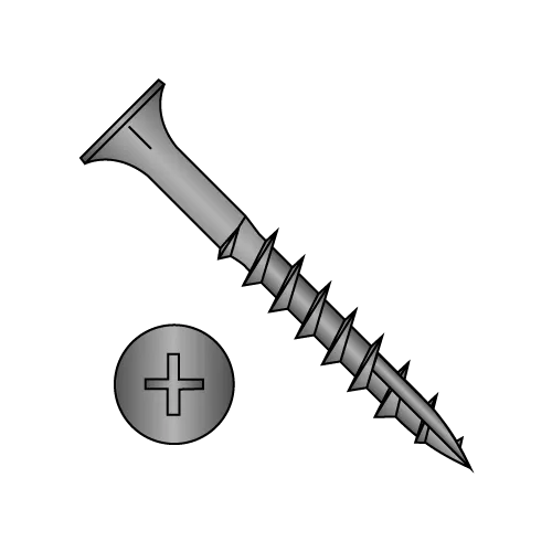  Phillips - Flat with Nibs - Wood Screws - #17 Point -Black Oxide
