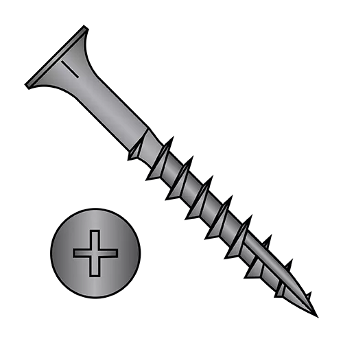 Phillips - Flat with Nibs - Wood Screws - #17 Point - Black Oxide - Partial Thread