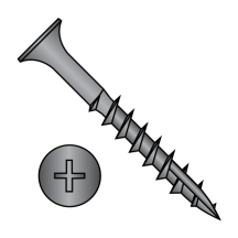 6-13X1 1/4 Flat - Phillip without Nibs - #17 Point - Deep Thread Wood Screws - Black Oxide - Partially Threaded