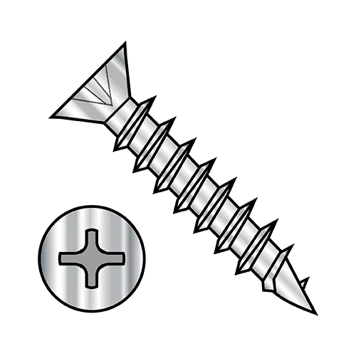 Flat - Phillips - Deep Thread Wood Screws - Full Thread - 410 Stainless
