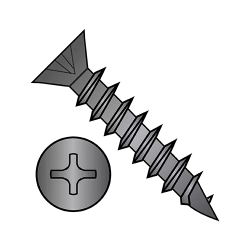 Flat Phillips - Deep Thread Wood Screws - Black Oxide - Fully Threaded