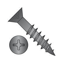 8X1 1/4 Flat - Phillips - Deep Wood Screws - Partial Thread - Black Oxide