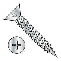 6-18X5/8 Flat - Phillips - Hing Screws - Twinfast Fine Thread - Zinc