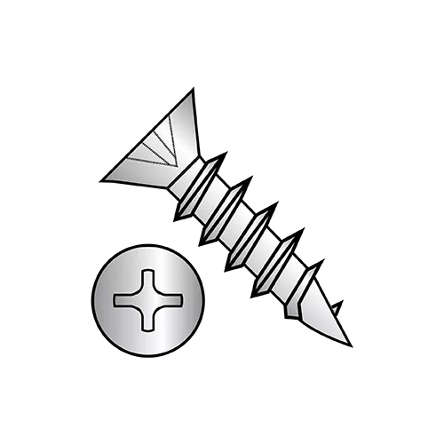 Flat - Philips - Hinge Screws - Coarse Thread - Nickel Plated