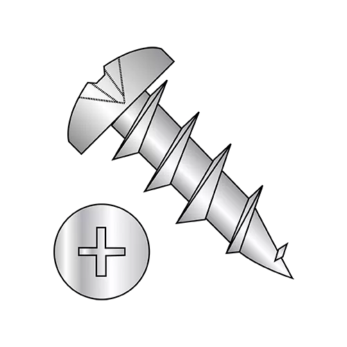 Low Profile Pan Head - Phillips - Deep Thread Wood Screws - Coarse Thread - Zinc