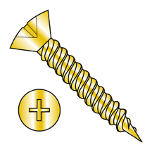 6-18X5/8 Oval - Phillips - Hinge Screws - Twinfast Fine Thread - Bright Brass