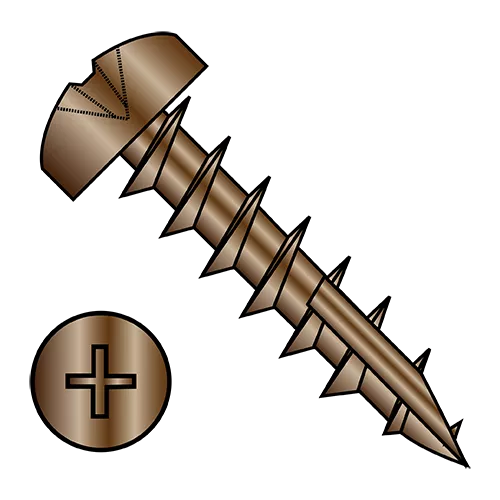 Pan - Phillips - #17 Point - Deep Thread Wood Screws - Antique Brass