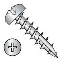 10X3/4 Pan - Phillips - #17 Point - Deep Thread Wood Screws - Nickel