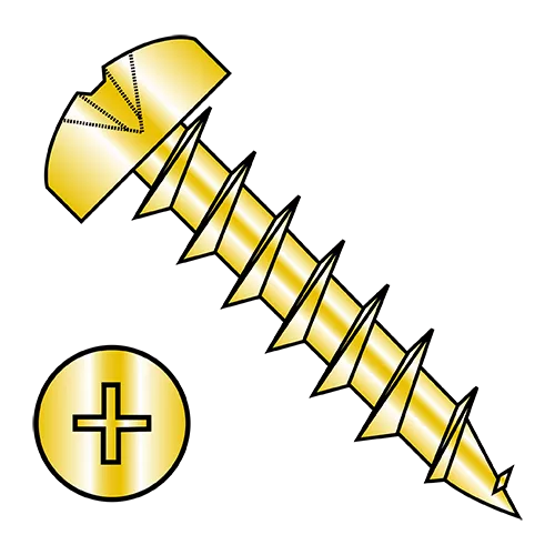 Phillips - Pan - Deep Thread Wood Screws - Bright Brass