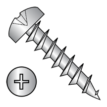 10X3/4 Phillips - Pan - Deep Thread Wood Screws - Nickel