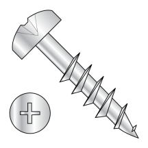 8-11X1 1/4 Pan - Phillips - Deep Thread Wood Screws - Partial Thread - Zinc