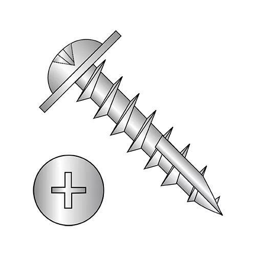 Phillips - Round Washer - Deep Thread Wood Screws - Type 17 Pt. - Nickel