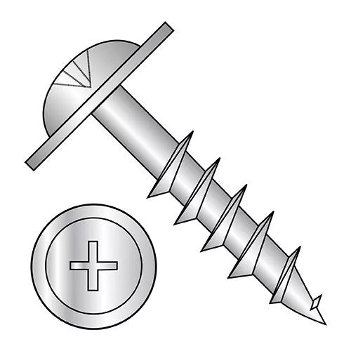 Phillips - #10 Large Round Washer - Deep Thread Wood Screws - Partial Thread - Zinc