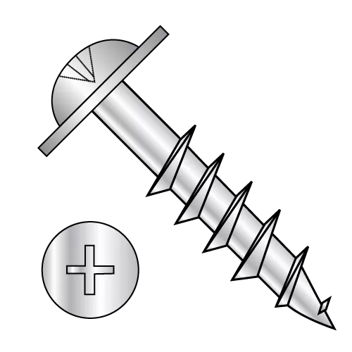 Round Washer - Phillips - Deep Thread Wood Screws - Partial Thread - Zinc