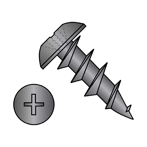 #8 Truss - Phillips - #6 Head - Deep Thread Wood Screws - Coarse Thread - Black Oxide