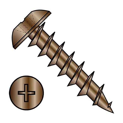 Phillips - Truss - Deep Thread Wood Screws - Antique Brass