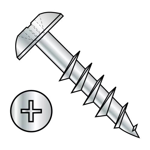 Truss - Phillips - Deep Thread Wood Screws - Partially Threaded - Zinc