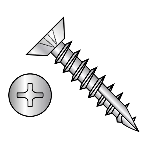 Flat - Undercut - Phillips - #17 Point - Deep Thread Wood Screws - Zinc