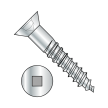 8-15X1 3/4 Flat - Square Recess - Full Body Wood Screws - Zinc