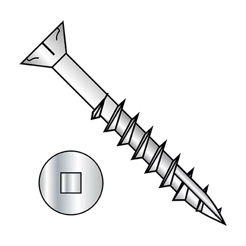 Square Drive Flat Head Deck Wood Screws