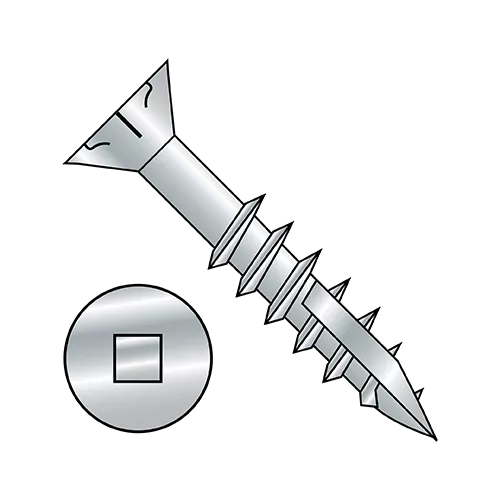 Flat Number 8 Head with Number 17 Point Deep Thread Cabinet Wood Screws