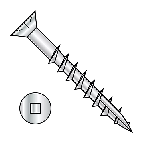 Square - Flat With Nibs - Deck Screws - #17 Point - 1,000 Hour Zinc