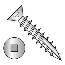 8-11X3/4 Square Recess - Flat (No Nibs) - Deep Thread Screws with Type-17 Point - Full Thread - Zinc
