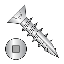 6X1/2 #2 Square Recess - Flat (No Nibs) - Deep Thread Wood Screws - #17 Point - Nickel