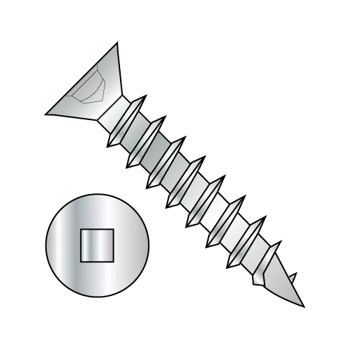 Square Recess Flat Deep Thread Cabinet Wood Screws