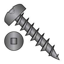 7-12X1/2 Square Recess - Pan Head - Deep Thread Wood Screws - Black Oxide