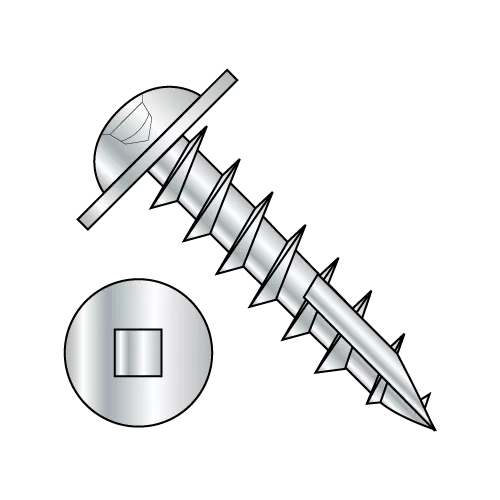 Round Washer with 17 Point Deep Thread Cabinet Wood Screws