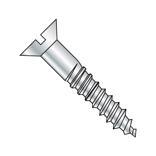 Flat - Slotted - Full Body Wood Screws - Zinc
