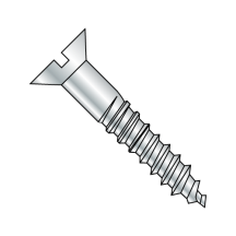 8-15X1 Flat - Slotted - Full Body Wood Screws - Zinc