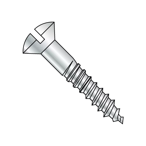Oval - Slotted - Full Body Wood Screws - Zinc