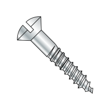 8-15X1 Oval - Slotted - Full Body Wood Screws - Zinc