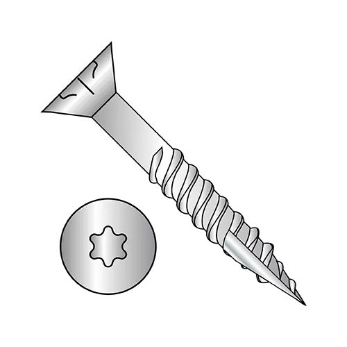 Flat With Nibs - Six Lobe - Exterior Screws with Type 17 Point - 18-8 Stainless