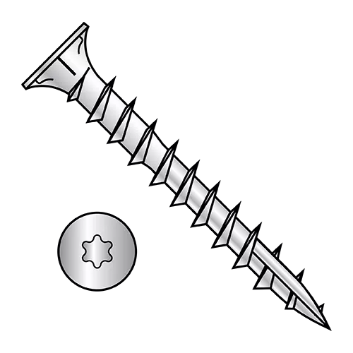 Six Lobe Flat 17 Point Deep Thread Cabinet Wood Screws