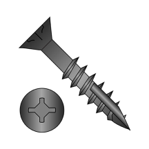 8-11X1 5/8 Square Phillips (Combo) - Flat With Nibs - Deep Thread Wood Screws - #17 Point - Black Oxide - Partial Thread