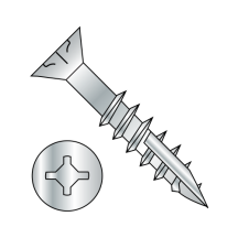 8-11X1 5/8 Square Phillips (Combo) - Flat With Nibs - Deep Thread Wood Screws - #17 Point - Zinc - Partial Thread